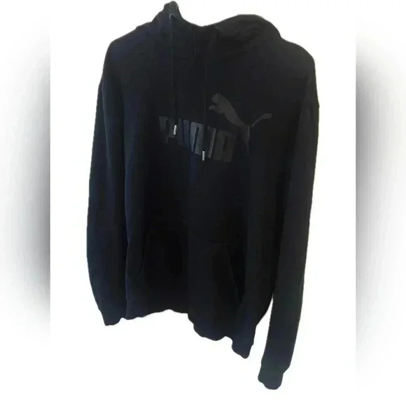 Essential black on black puma hoodie size large - Picture 1 of 2